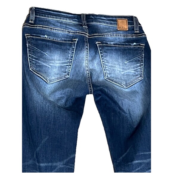 BKE Buckle Jeans Y2K Distress Ripped Straight Low Rise 24 Western Boho‎ Festival - Picture 3 of 6